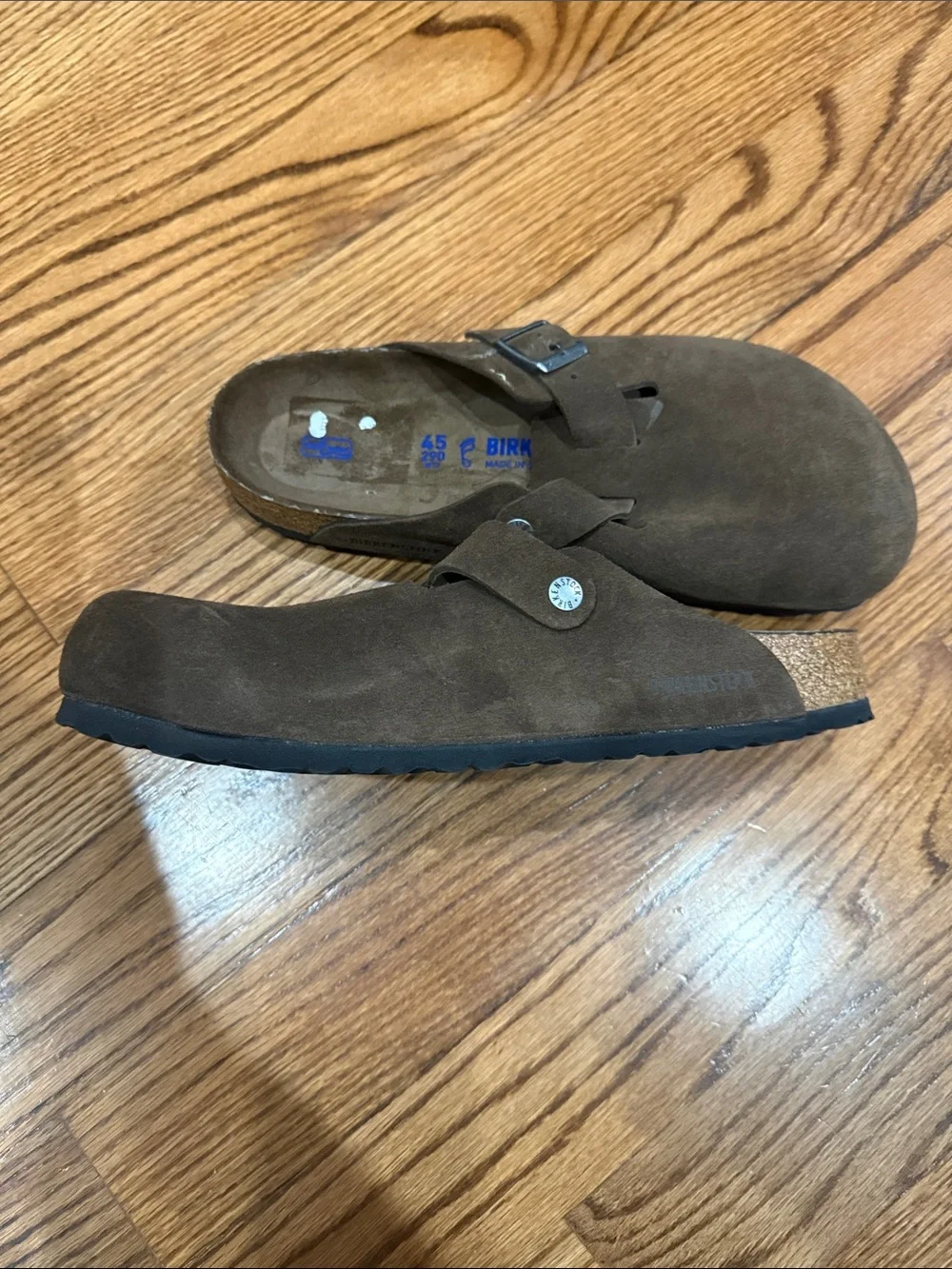 Birkenstock Boston Soft Footbed Suede Leather Clogs Mocha Brown Size EU 45